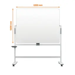 Nobo Move & Meet Revolving Mobile Whiteboard 1500x1200mm Grey