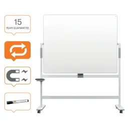 Nobo Move & Meet Revolving Mobile Whiteboard 1500x1200mm Grey