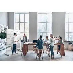 Nobo Move & Meet Revolving Mobile Whiteboard 1500x1200mm Grey
