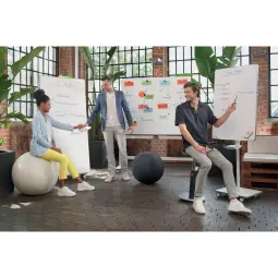 Nobo Move & Meet Revolving Mobile Whiteboard 1500x1200mm Grey