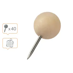 Nobo Notice Board Wooden Push Pins Pack of 40