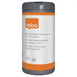 Nobo Plastic-Free Whiteboard Cleaning Wipes Pack 100