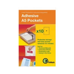 Pelltech Self Adhesive A5 Pockets Pack of 10 PLL25544