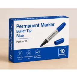 Permanent Marker Bullet Tip Blue Pack of 10