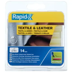Rapid 12 mm Glue Sticks Textile & Leather Pack of 14