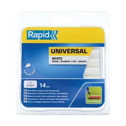 Rapid 12 mm Glue Sticks Universal White Pack of 14