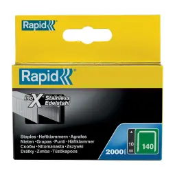 Rapid No. 140 Flatwire Staple Stainless Steel 10 mm Pack of 2000