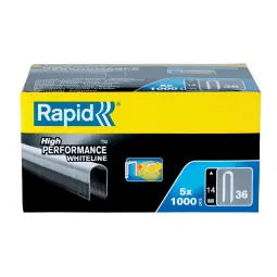 Rapid No. 36 Cable Staple White 14mm 5x1000 pcs per Box
