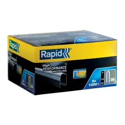 Rapid No. 36 Cable Staple White 14mm 5x1000 pcs per Box
