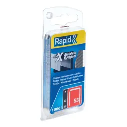 Rapid No. 53 Finewire Staple Stainless steel 6mm Pack of 1080
