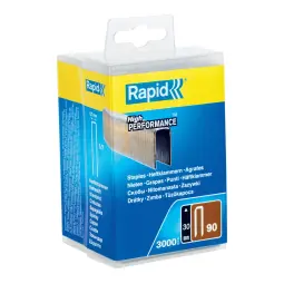 Rapid No. 90 Narrow Crown Staple 30mm Pack of 3000