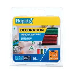 Rapid Oval Glue Sticks for Sensitive Materials Glitter Asorted Colous Pack of 16