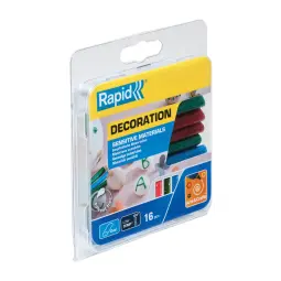 Rapid Oval Glue Sticks for Sensitive Materials Glitter Asorted Colous Pack of 16