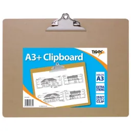 Tiger A3+ Masonite Clipboard With Heavy Duty Clip