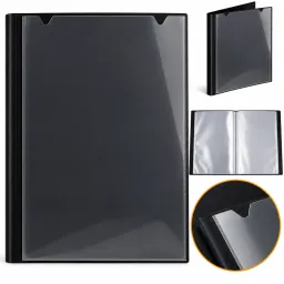 Tiger A4 20 Pocket Presentation Display Book Black 40 Views – Plain Front