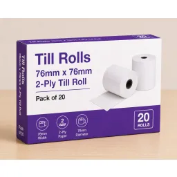 Till Rolls 76mmx76mm 2-Ply Pack of 20
