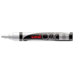  uni Chalk Glass Marker White Medium Bullet Tip PWE-5M Pack of 4