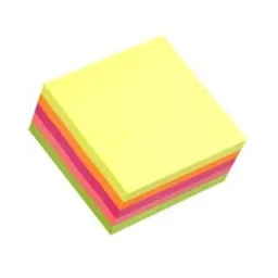 UP Repositionable Notes Cube 76x76mm Neon Assorted Colours (1)