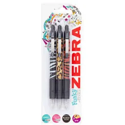 Zebra Z-Grip Animal Ballpoint Pen Black Pack of 3